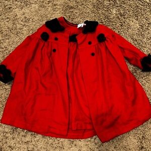 Vintage little bitty red and black dress with matching coat